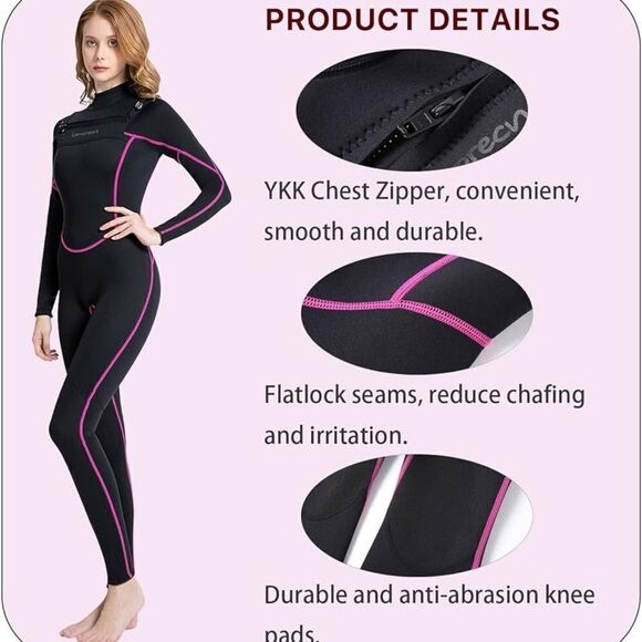 Lemorecn Surfing Wetsuit Super Stretch Full Body Diving Suit - Picture 5 of 15